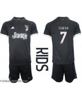 Günstige Juventus Federico Chiesa #7 3rd trikot Kinder 2023-24 Kurzarm (+ Kurze Hosen)